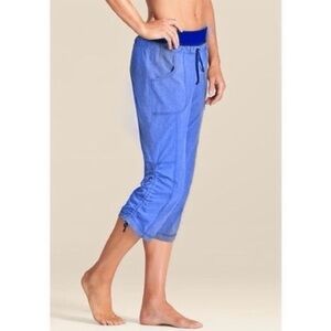 ATHLETA Cobalt Blue Allegro Drawstring Rushed Capri Pants Size 2 ?